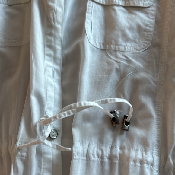 Woman’s top Additions by Chico’s size 2 white with silver /white buttons& accent - Picture 9 of 11